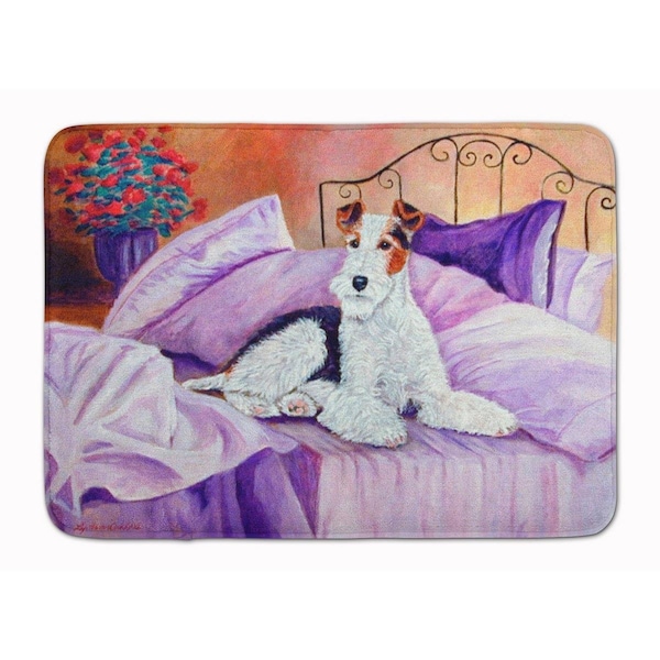 Carolines Treasures Fox Terrier Waiting on Mom Machine Washable Memory Foam Mat 7121RUG - main